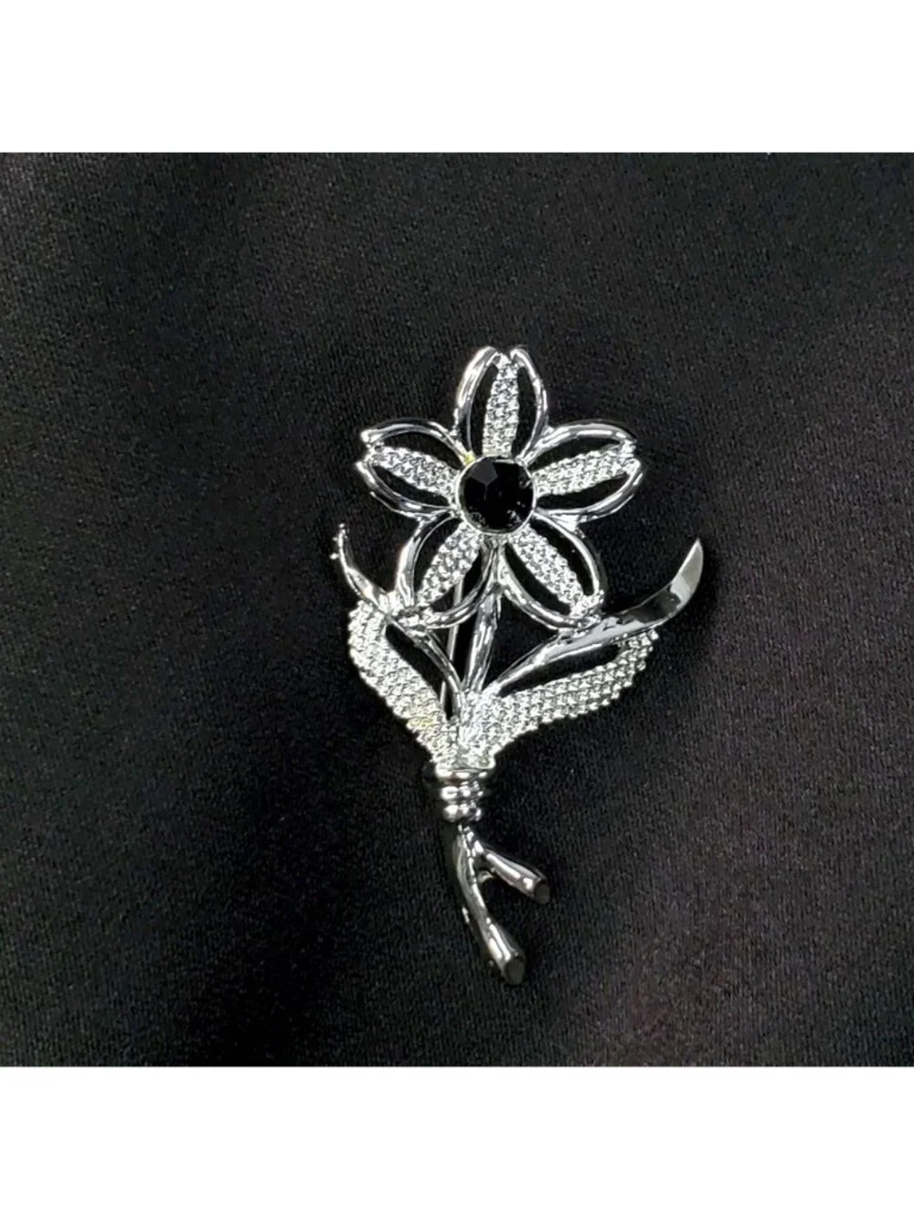 Silver-Tone Flower Brooch 1967 